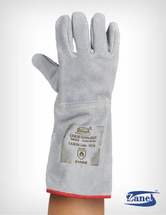 LUVA DE RASPA FORRADA CANO LONGO 20CM P/ ALTA TEMPERATURA CA 31072